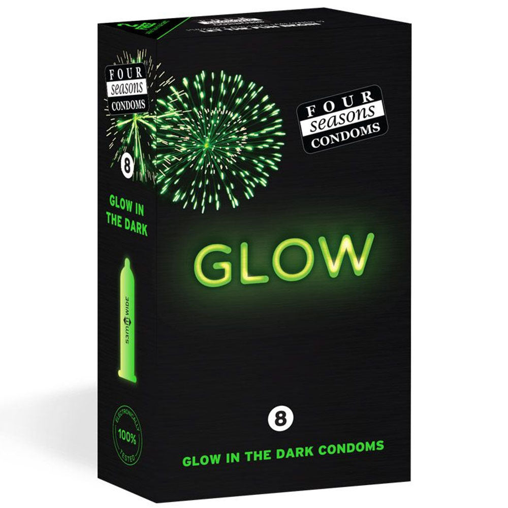 Glow N Dark Condoms - Glow In The Dark Lubricated Condoms - 8 Pack-FOR068