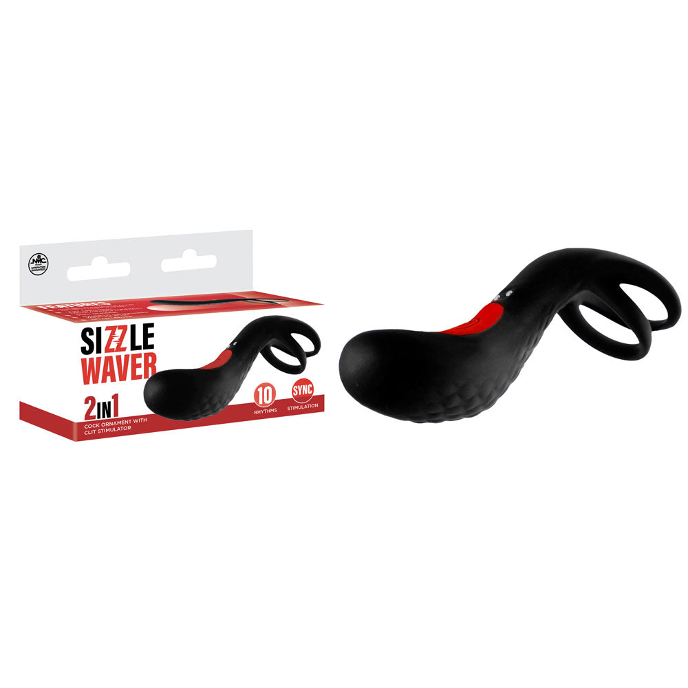 Sizzle Waver - Black USB Rechargeable Vibrating Cock Ring-FVSQ004A00-010