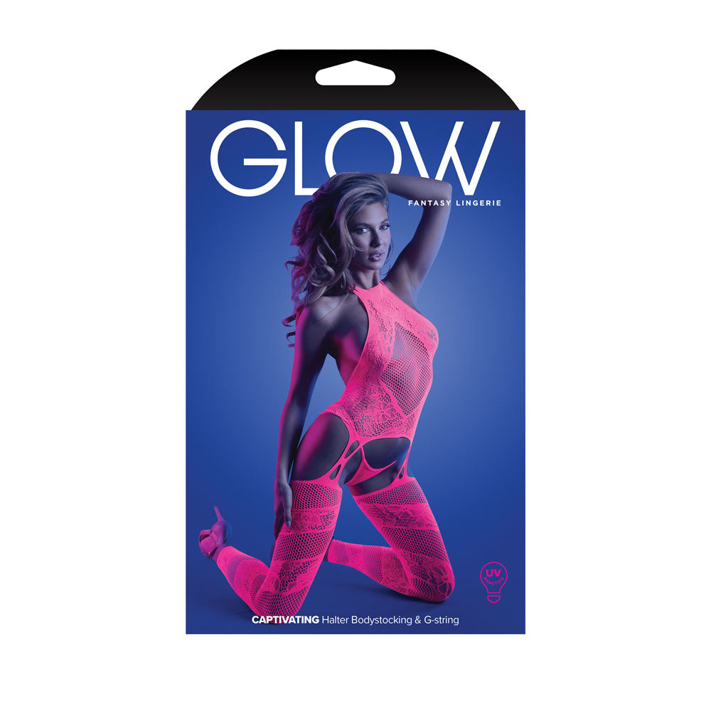 GLOW CAPTIVATING Halter Bodystocking & G-String