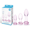 3PC Rosebud Butt Plug Set-GLAS-SET-07