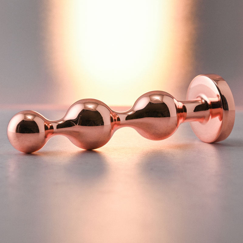 Gender X GOLD DIGGER SMALL - Rose Gold Small Butt Plug with Black Gem Base-GX-BP-9123-2