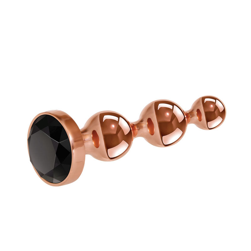 Gender X GOLD DIGGER Large - Rose Gold Large Butt Plug with Black Gem Base-GX-BP-9147-2