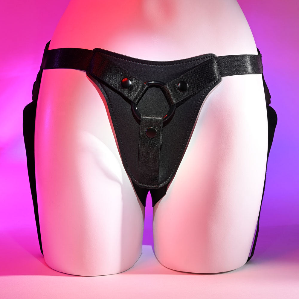 Gender X PLEASURE HARNESS - Black Adjustable Harness (No Probe Included)-GX-HR-9031-2