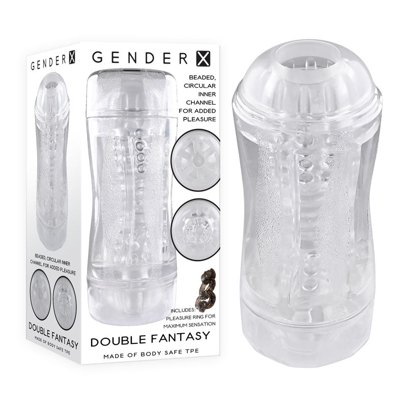 Gender X DOUBLE FANTASY - Clear Double Ended Stroker-GX-MS-0020-2