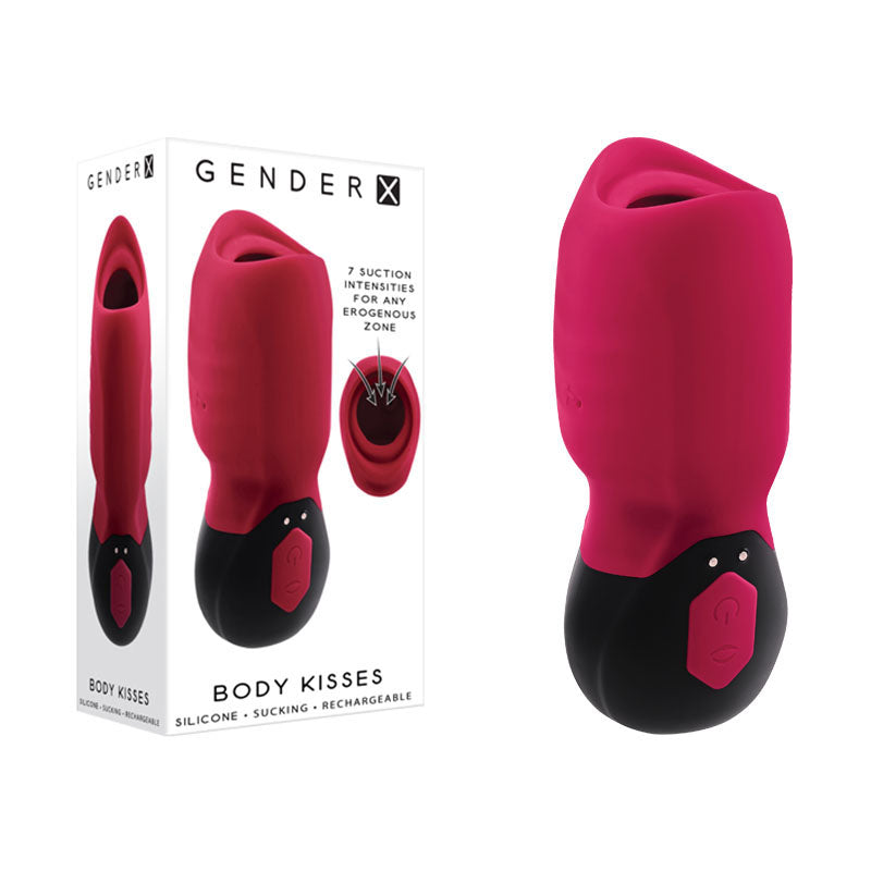 Gender X BODY KISSES - Black/Red USB Rechargeable Sucking Stimulator-GX-RS-0211-2