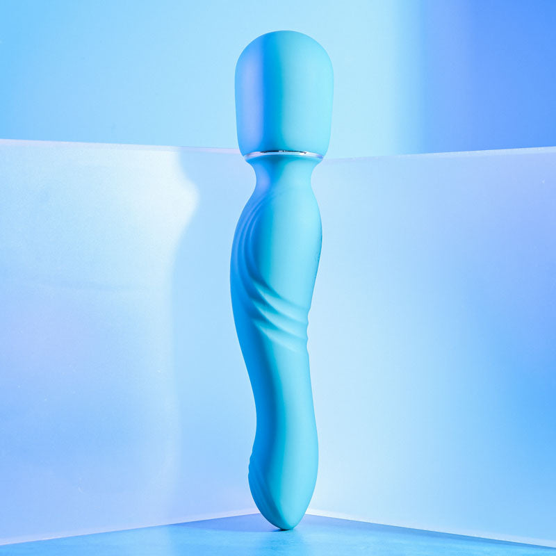 Gender X DOUBLE THE FUN - Blue 26.7 cm USB Rechargeable Dual Ended Vibrator Wand-GX-RS-2581-2