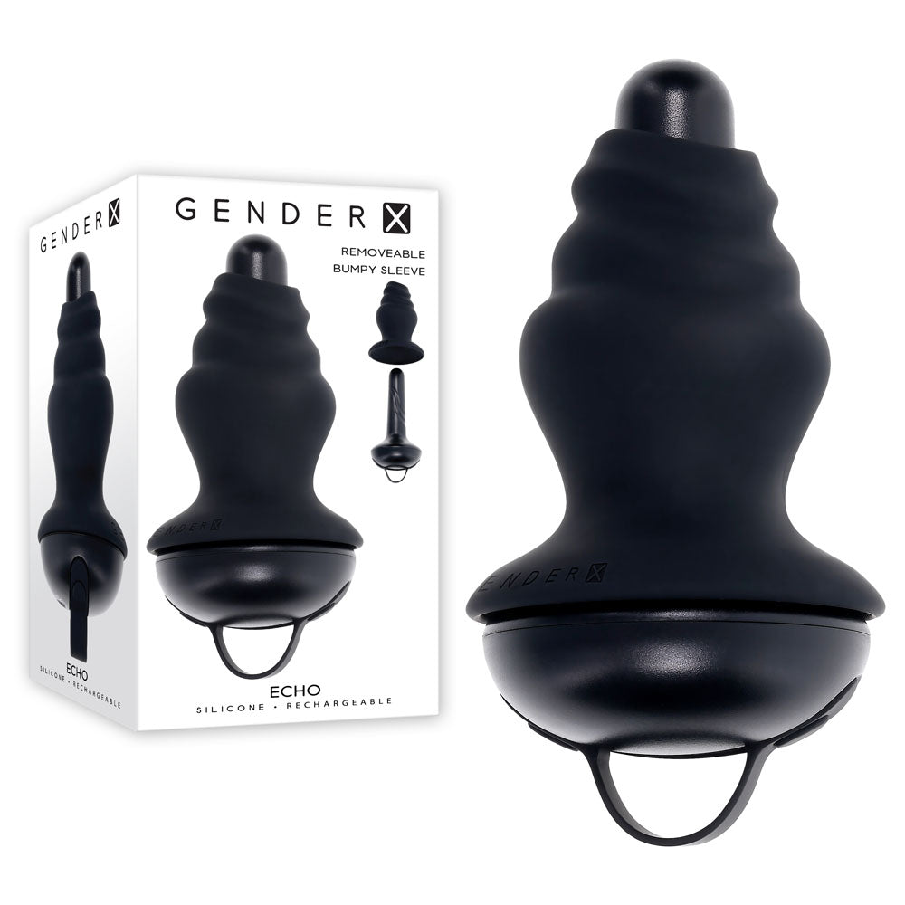 Gender X ECHO - Black 15.3 cm USB Rechargeable Butt Plug-GX-RS-3939-2