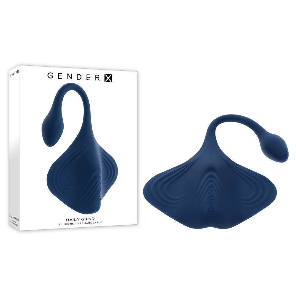 Gender X DAILY GRIND - Blue USB Rechargeable Grinding Pad with Anal Plug-GX-RS-6350-2