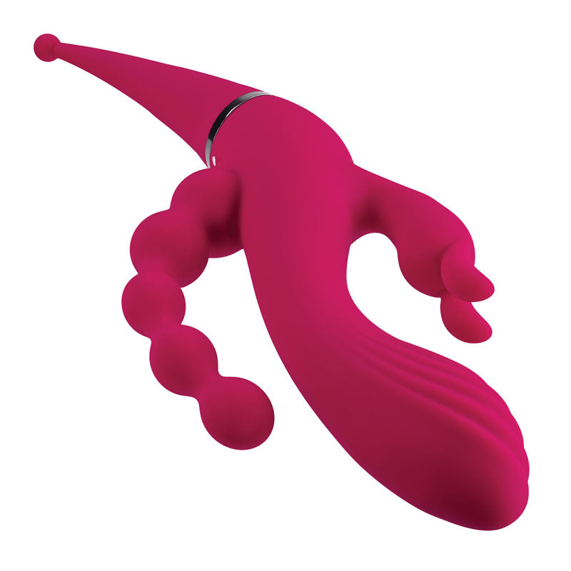 Gender X FOUR BY FOUR - Pink 27.5 cm USB Rechargeable Multi Vibrator-GX-RS-8867-2