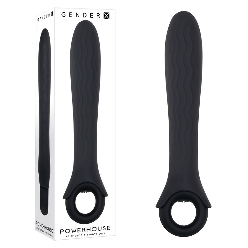 Gender X POWERHOUSE - Black 21.6 cm USB Rechargeable Vibrator-GX-RS-8980-2