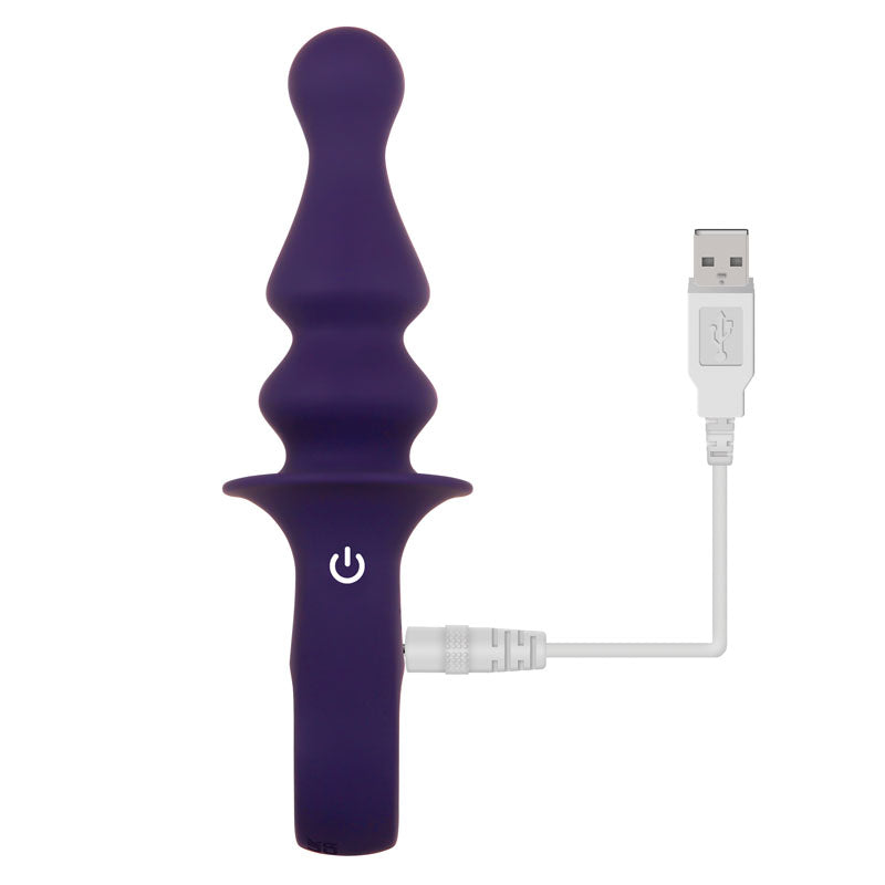 Gender X RING POP - Dark Blue 15.2 cm USB Rechargeable Vibrating Anal Plug-GX-RS-9383-2