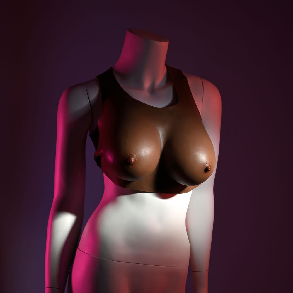 Gender X UNDERGARMENTS - PLATE D-CUP - Dark - Brown Wearable Breasts - D-Cup Size-GX-WR-4011-2