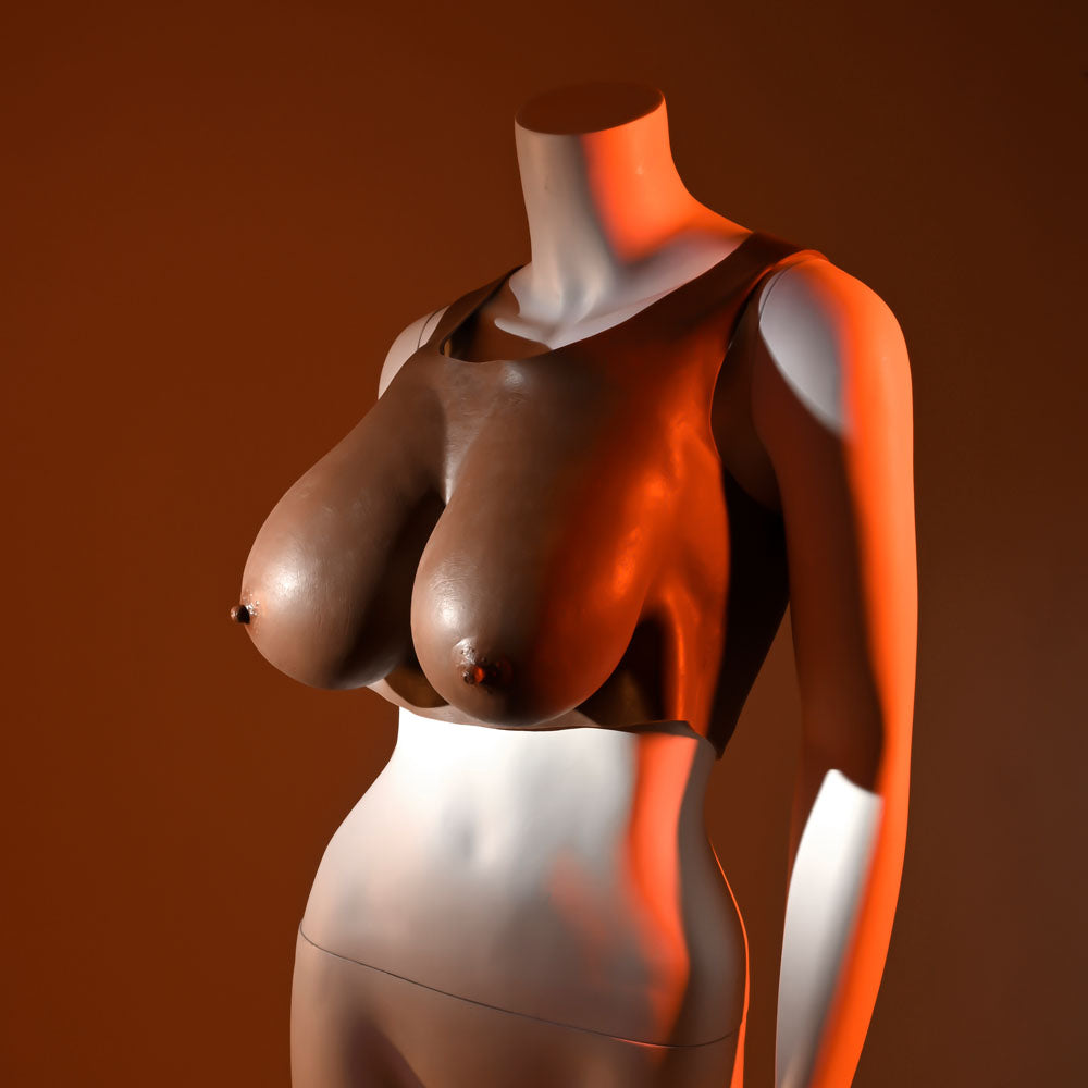 Gender X UNDERGARMENTS - PLATE E-CUP - Dark - Brown Wearable Breasts - E-Cup Size-GX-WR-4035-2