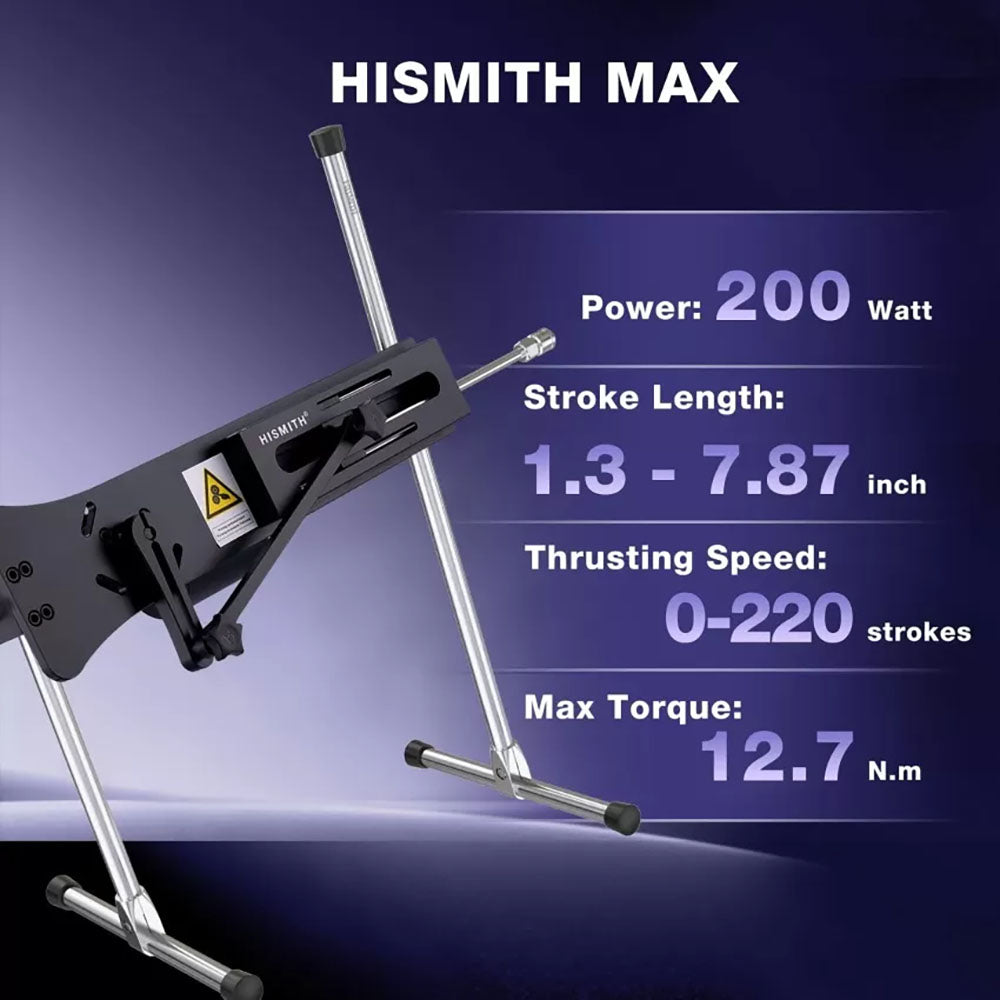 Hismith Premium Special Edition Sex Machine - Black Mains Powered Sex Machine with App Control and Remote - HS39-APP