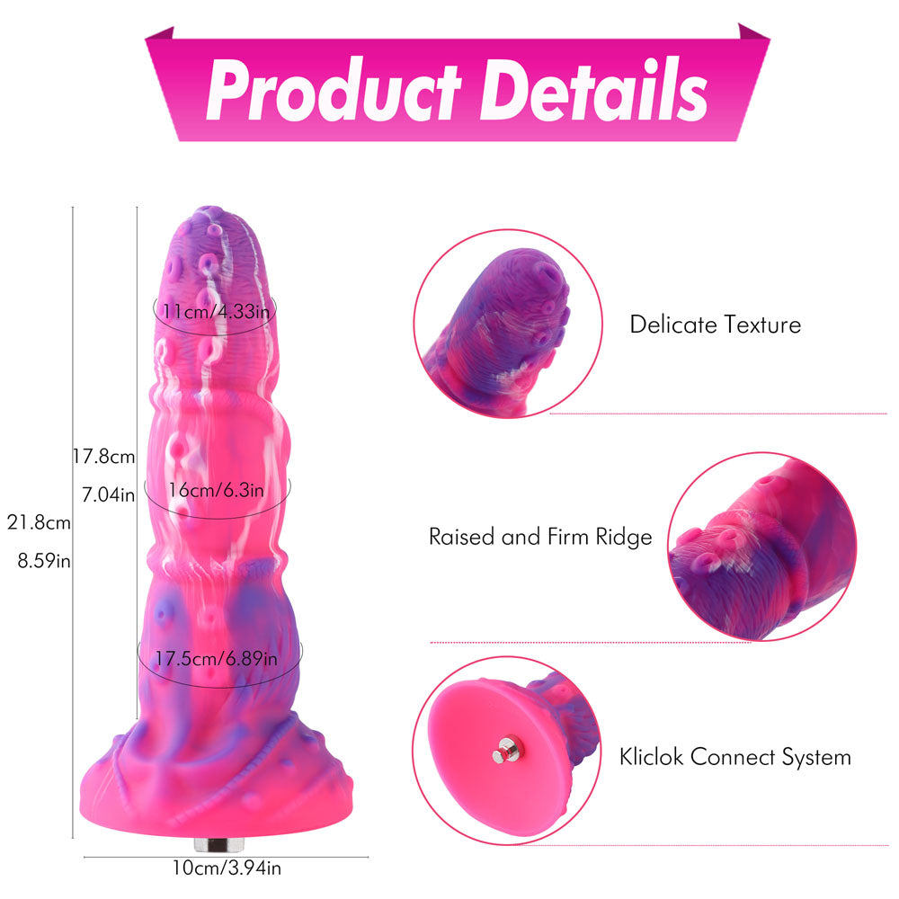 HiSmith Fantasy Tentacle Dildo with Kliclok - Pink 21.8 cm Fantasy Dildo with Kliclok Machine Attachment - HSA103