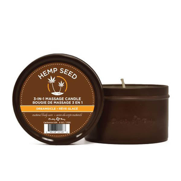 Hemp Seed 3-In-1 Massage Candle - Dreamsicle (Tangerine & Plum) - 170 g-HSC006