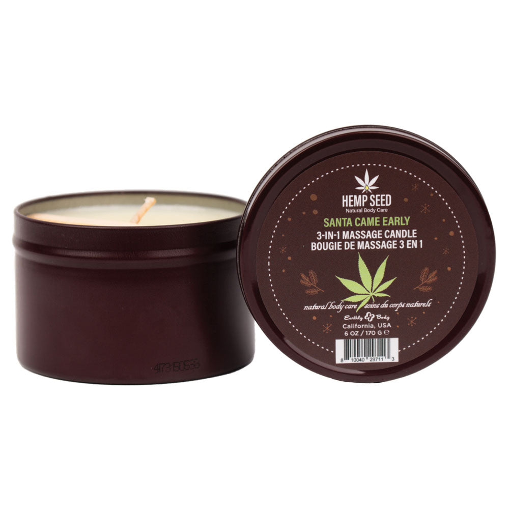 Hemp Seed 3-In-1 Massage Candle - Santa Came Early - Honey