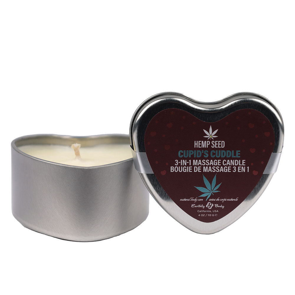 EB Hemp Seed 3 in 1 Massage Heart Candle - Cupid's Cuddle-(hscv024a)