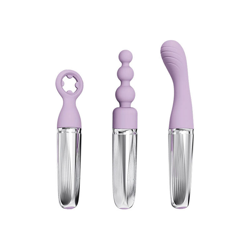 Adam & Eve SWEET DREAMS MASSAGER KIT - Lavender USB Rechargeable Point Stimulator with 8 Interc