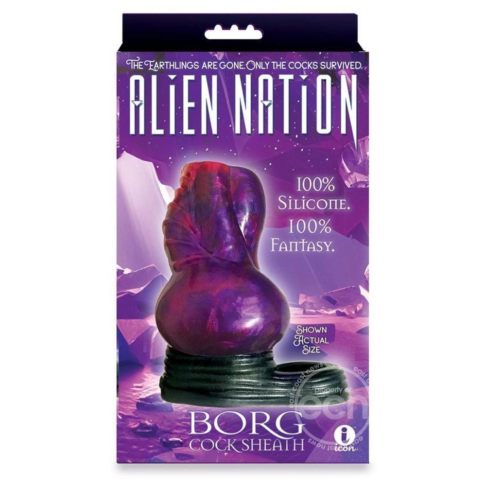 Alien Nation - Borg - Purple/Black 11.5 cm Penis Sheath-IC1369