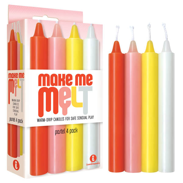 Make Me Melt Drip Candles - Pastel - Pastel Drip Candles - 4 Pack-IC2327-2