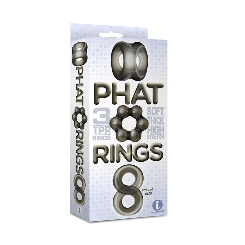 The 9s Phat Rings - Smoke Cock Rings - Set of 3-IC2672-2