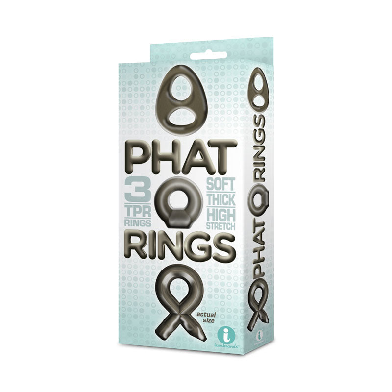 The 9s Phat Rings - Smoke Cock Rings - Set of 3-IC2673-2