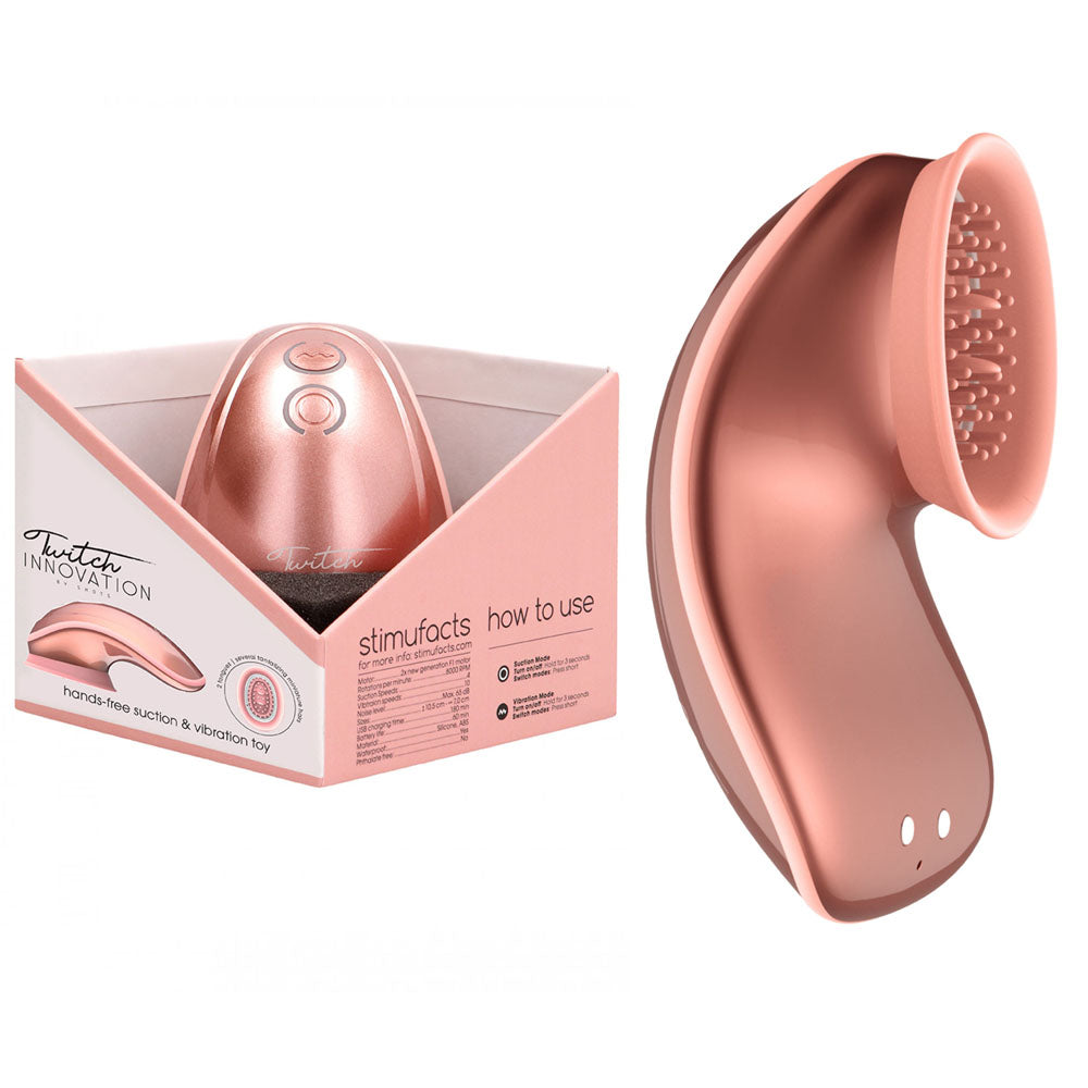 Twitch 1 - Rose Gold - Rose Gold USB Rechargeable Suction Vibrator-INN001ROS