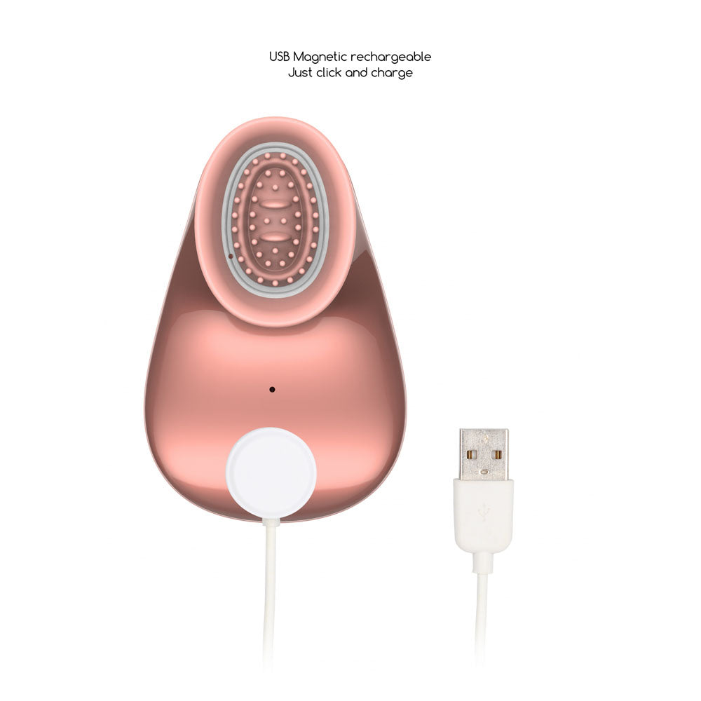 Twitch 1 - Rose Gold - Rose Gold USB Rechargeable Suction Vibrator-INN001ROS