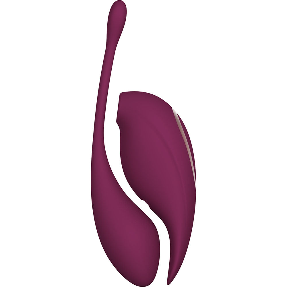 Twitch 2 - Burgundy - Burgundy US Rechargeable Suction Vibrator with Remote Vibrating Egg-INN002BUR