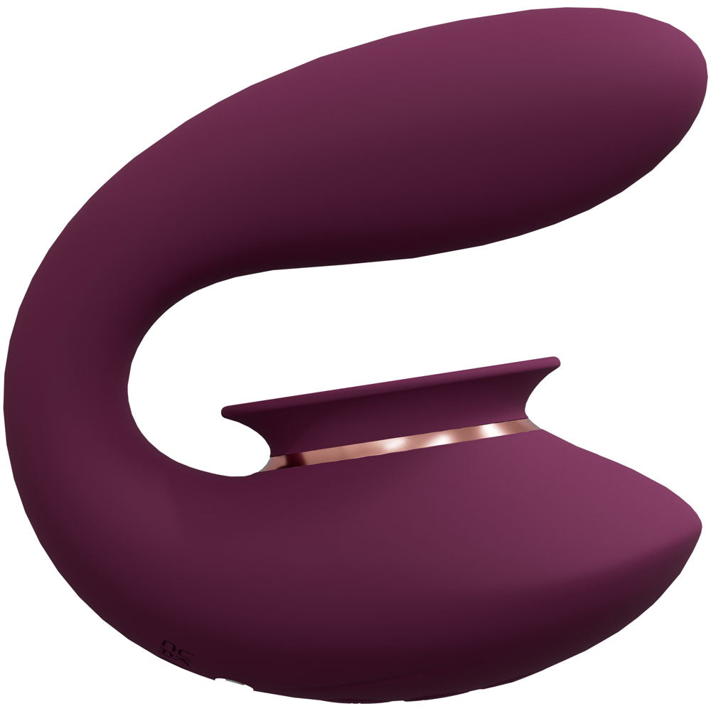 Twitch 3 - Burgundy - Burgundy USB Rechargeable Suction Vibrator-INN003BUR