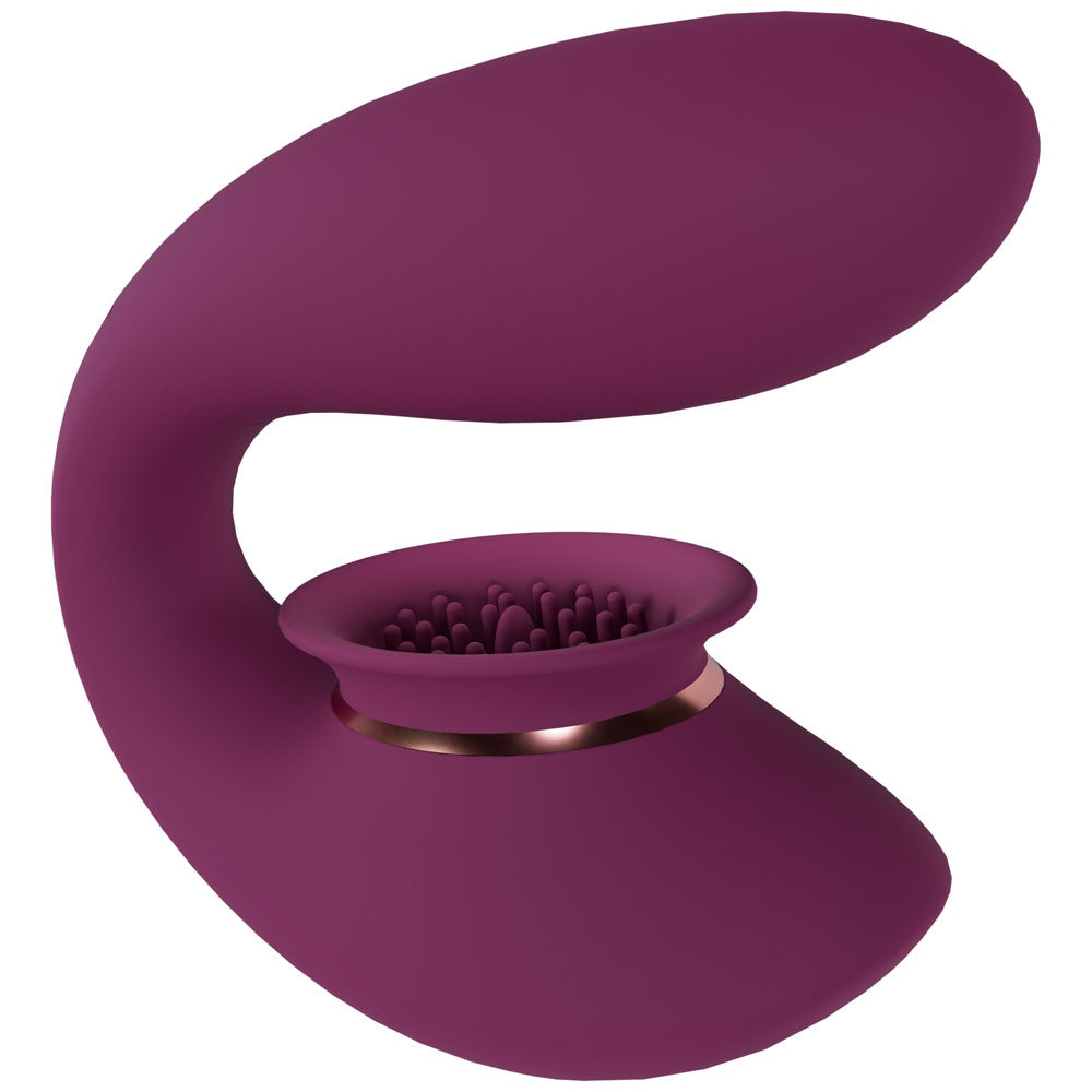 Twitch 3 - Burgundy - Burgundy USB Rechargeable Suction Vibrator-INN003BUR