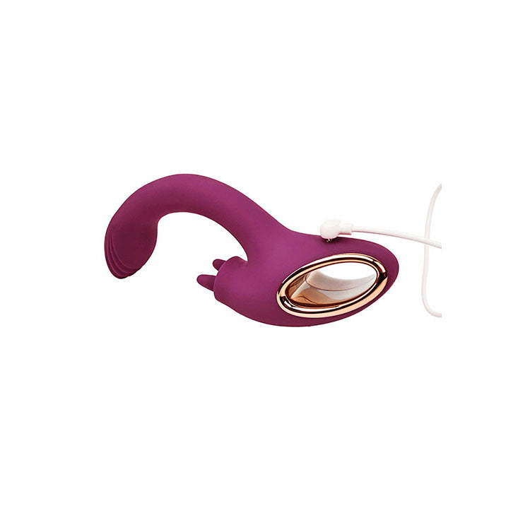 Adam & Eve ROSE GOLD CLIT TICKLER - Red 22 cm USB Rechargeable Rabbit Vibrator-J904 3100