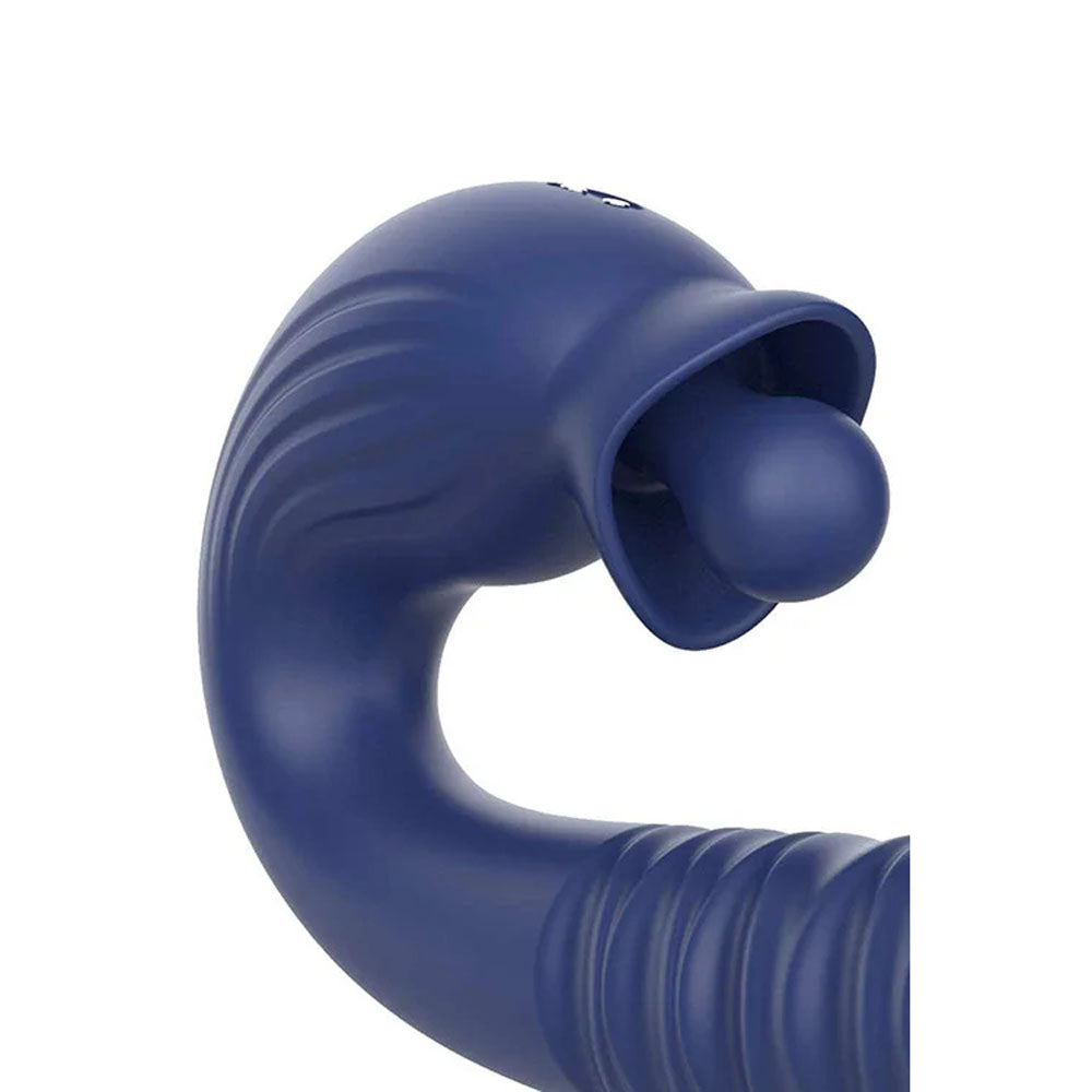 Adam & Eve THE BIG BALLER - Navy Blue 18.8 cm USB Rechargeable Thrusting Rabbit Vibrator - J927 4100