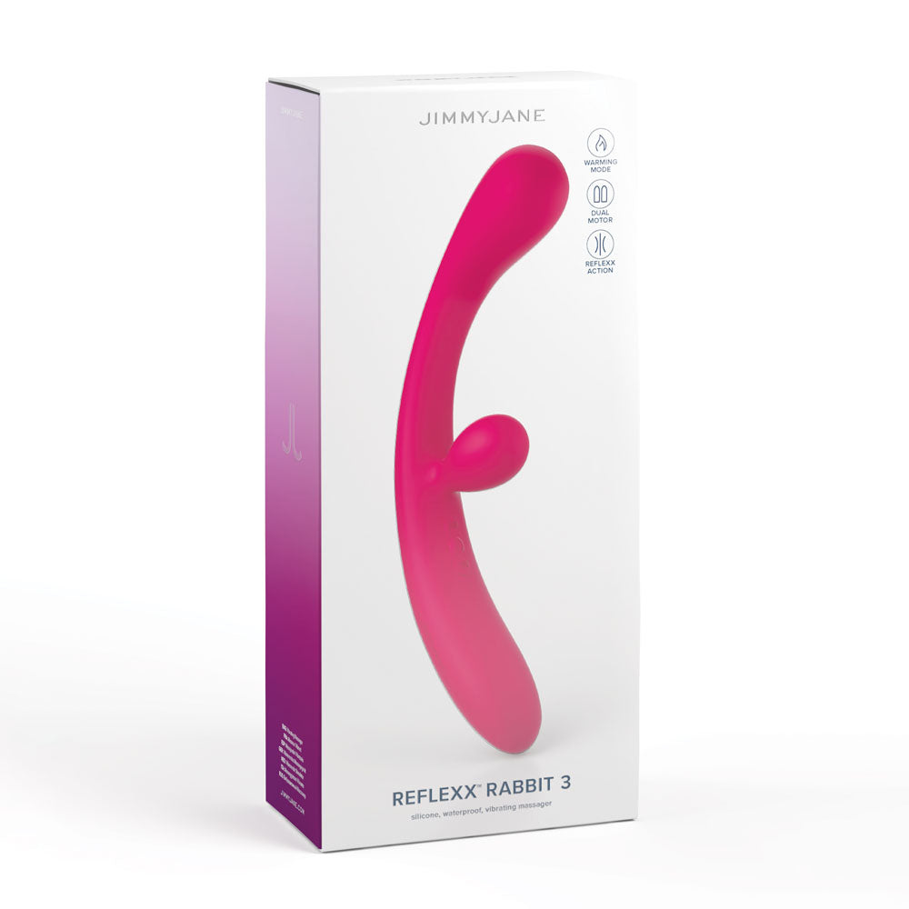 JimmyJane Reflexx Rabbit 3 - Pink 23 cm USB Rechargeable Vibrator-JJ10305