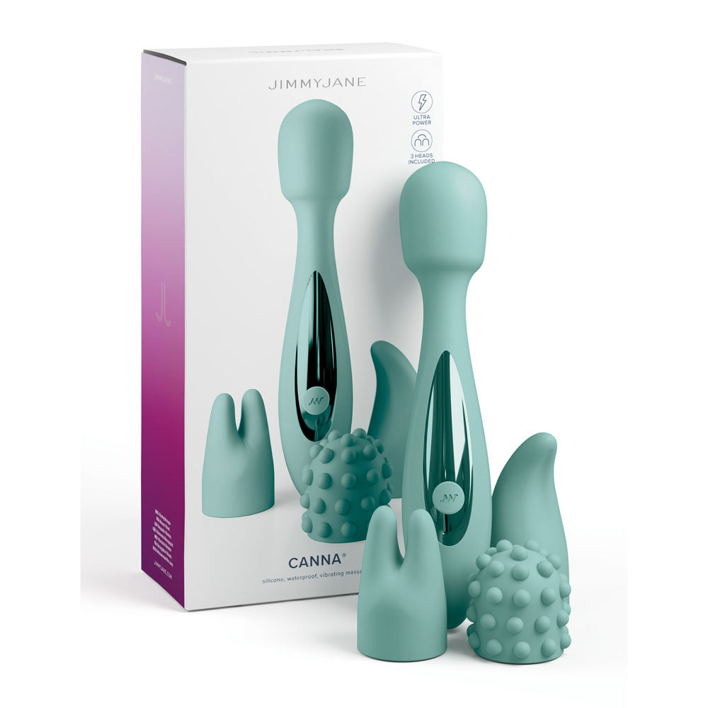 JimmyJane Canna - Teal 21.8 cm Massage Wand with 3 Interchangeable Heads-JJ10504