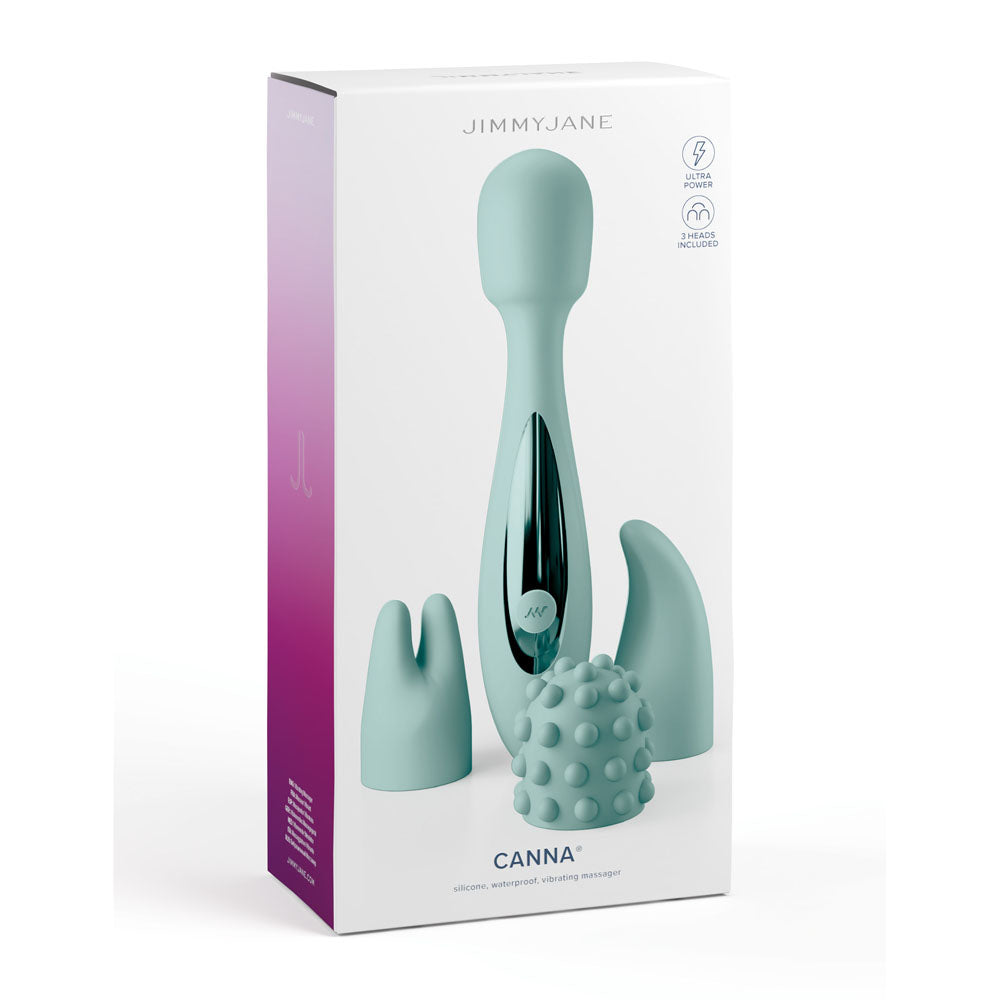 JimmyJane Canna - Teal 21.8 cm Massage Wand with 3 Interchangeable Heads-JJ10504