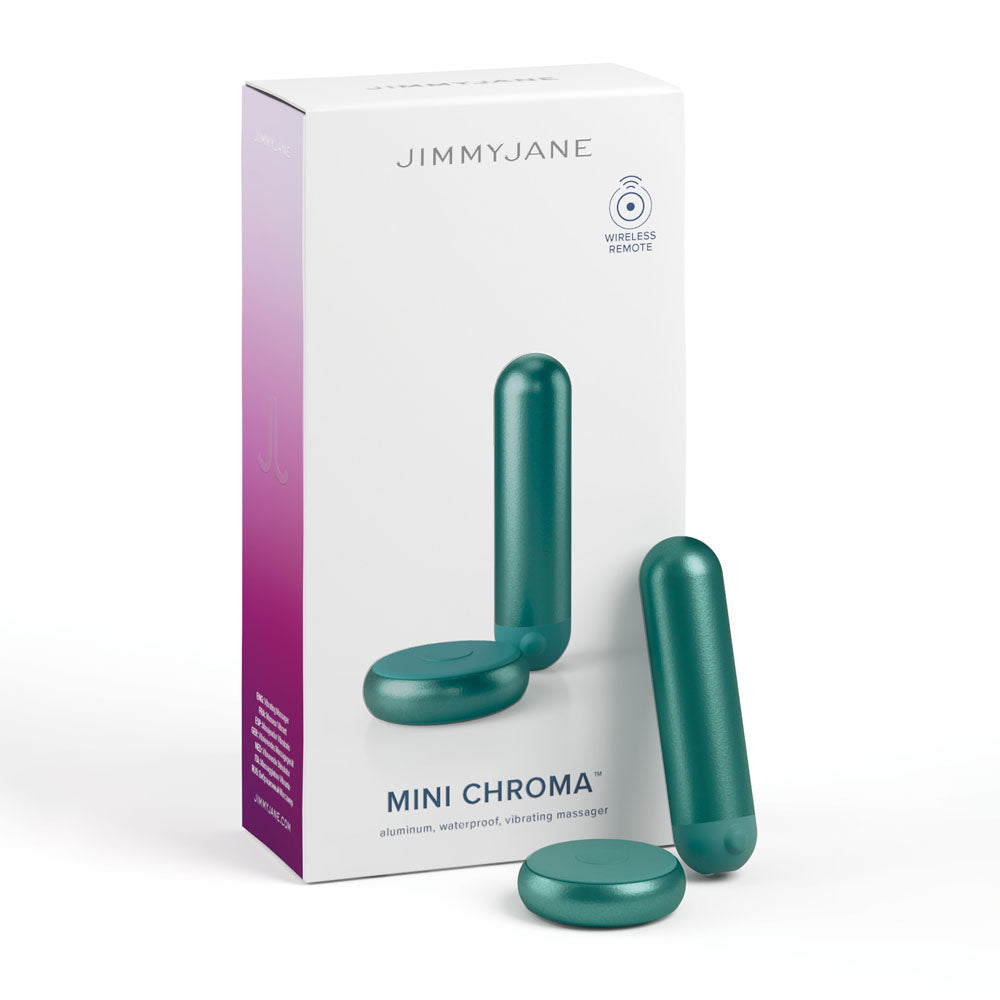 JimmyJane Mini Chroma - Teal - Teal 7.8 cm USB Rechargeable Bullet with Wireless Remote-JJ10513