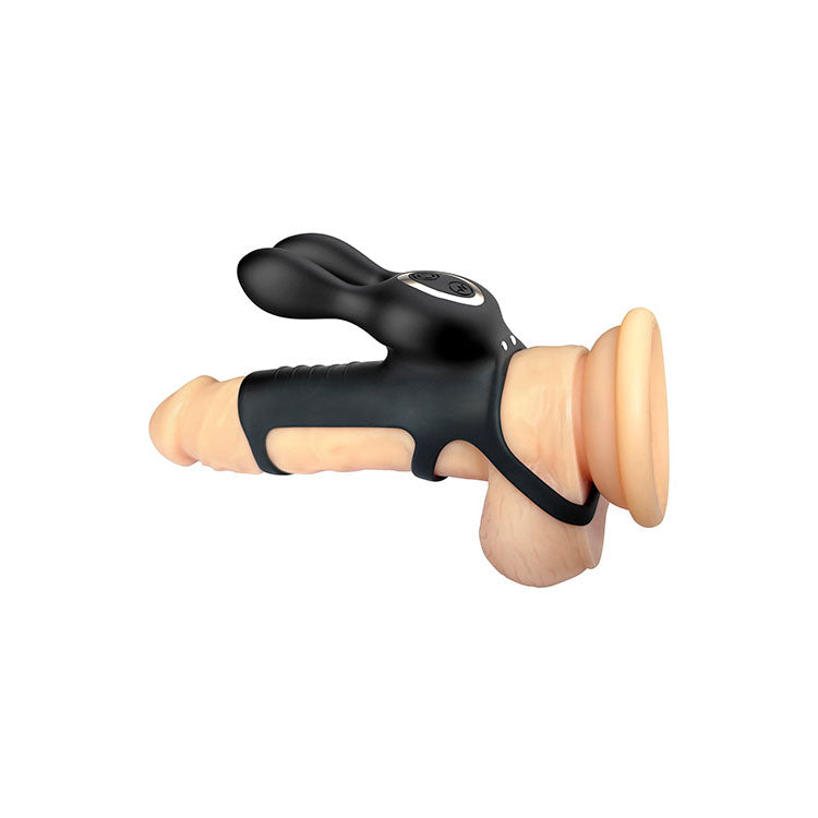 Adam & Eve WILD HARE - Black USB Rechargeable Vibrating Penis Cage with Wireless Remote - L254 8000