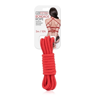 Lux Fetish Bondage Rope 3M Red-LF5100RED