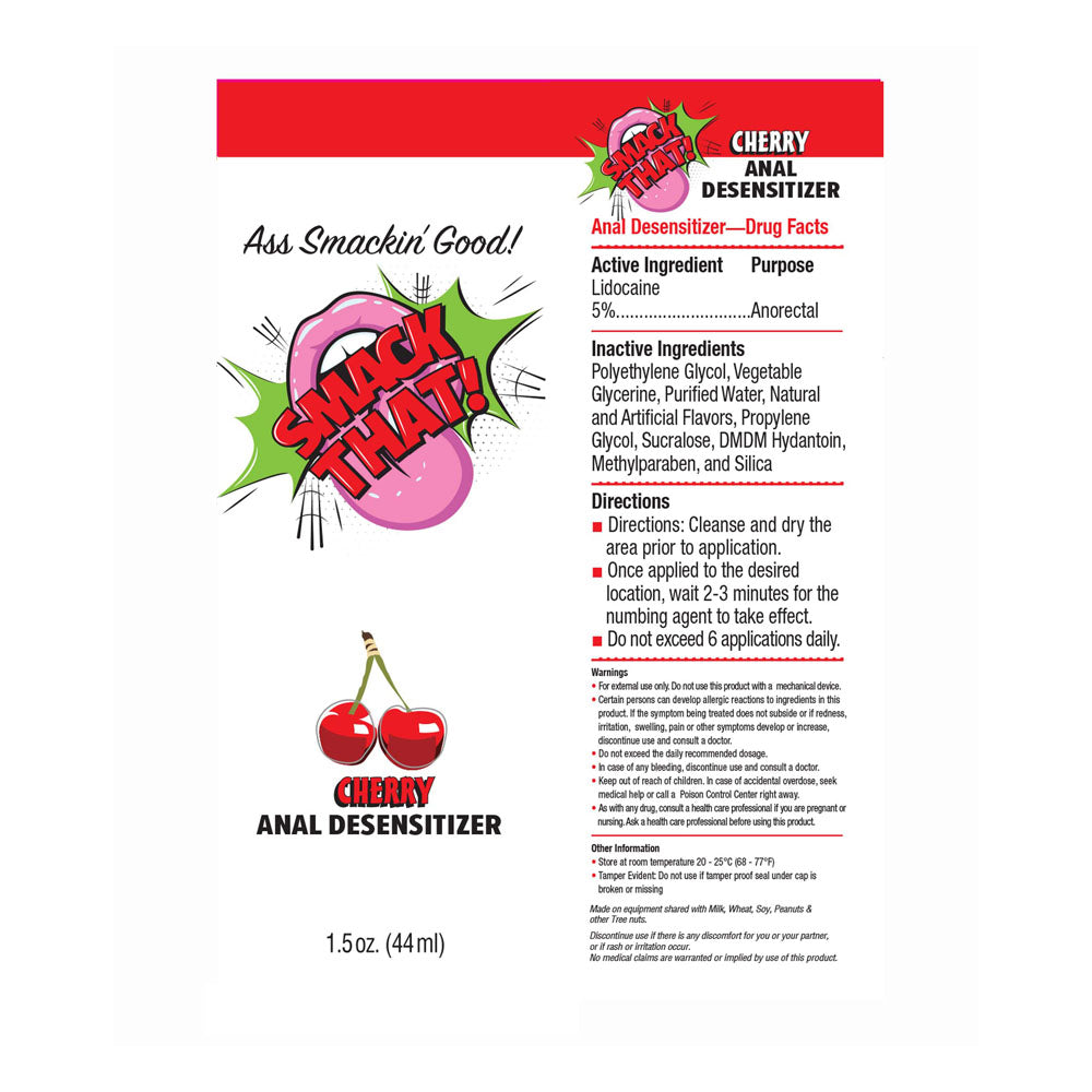 Smack That! Anal Desensitiser - Cherry - Cherry Flavoured Anal Desensitiser - 44 ml Tube-LGBT.431