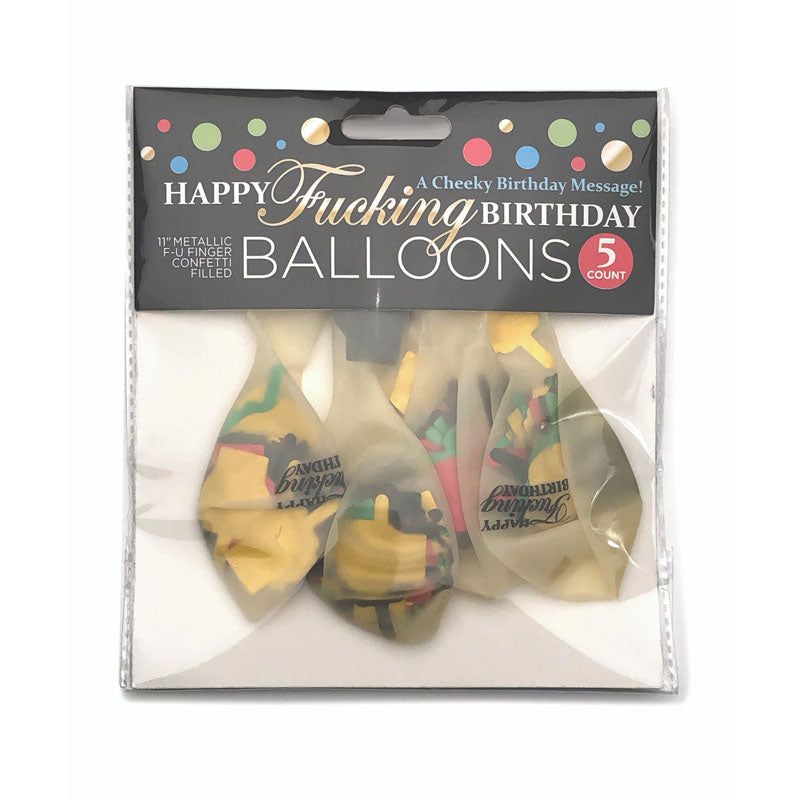 Happy Fucking Birthday Confetti Balloons - Party Balloons - Set of 5-LGCP.1052