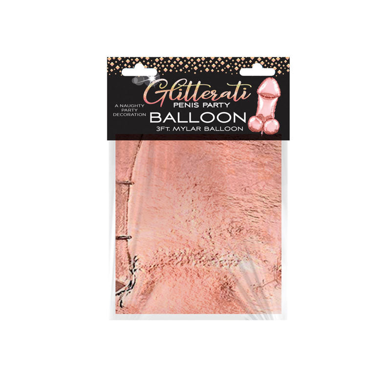 Glitterati - Penis Party Balloon 90cm Mylar - Rose Gold 90 cm Novelty Balloon-LGCP.1082