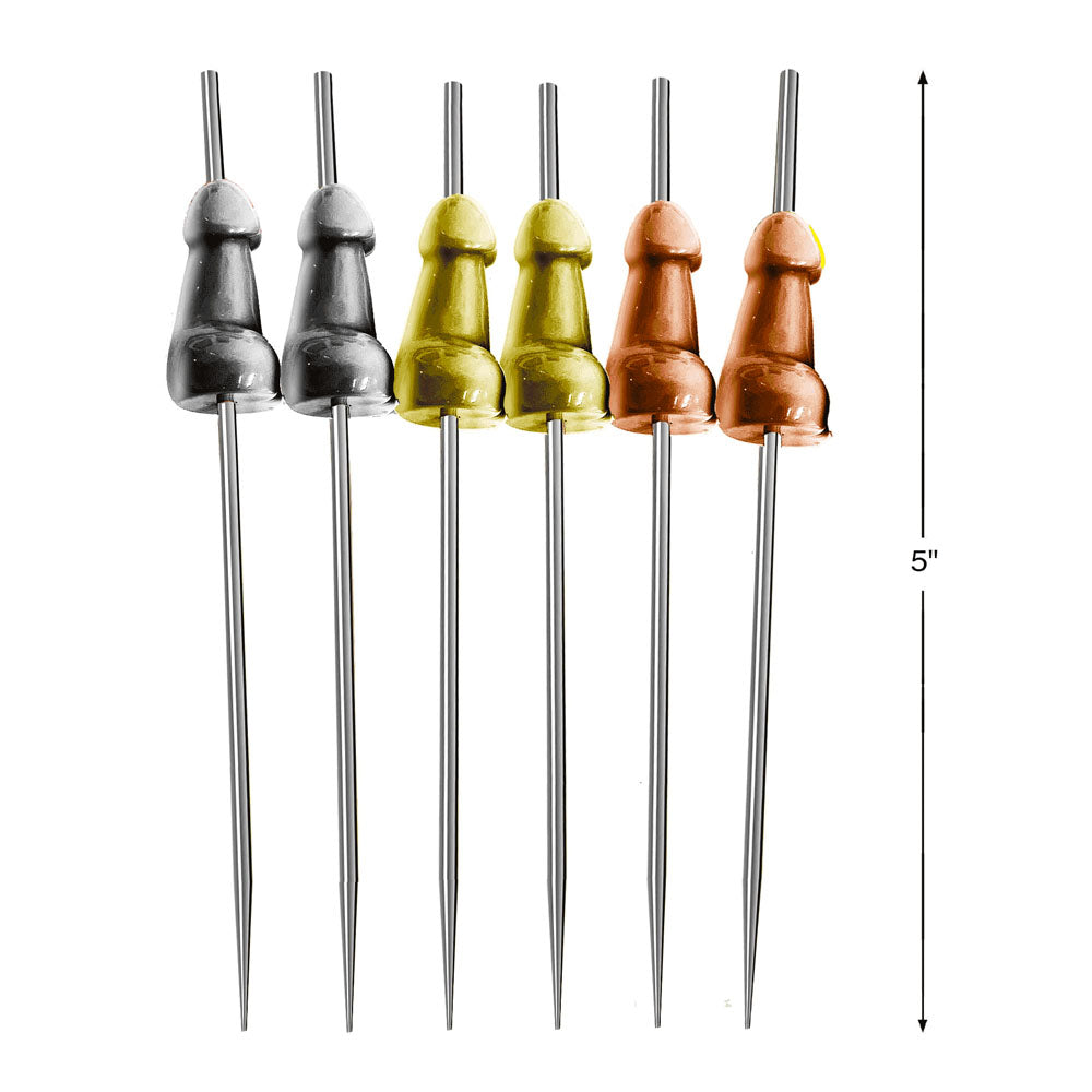 Glitterati Hors dOeuvre Picks - 6 Pack - Stainless Steel 18 cm Food Picks - Set of 6-LGCP.1124