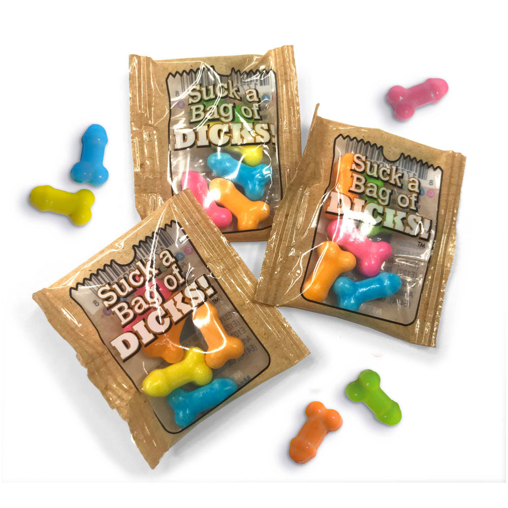 Suck a Bag of Dicks! Bag of 25 - Pecker Lollies - Bulk Bag of 25 Party Packs-LGCP.903