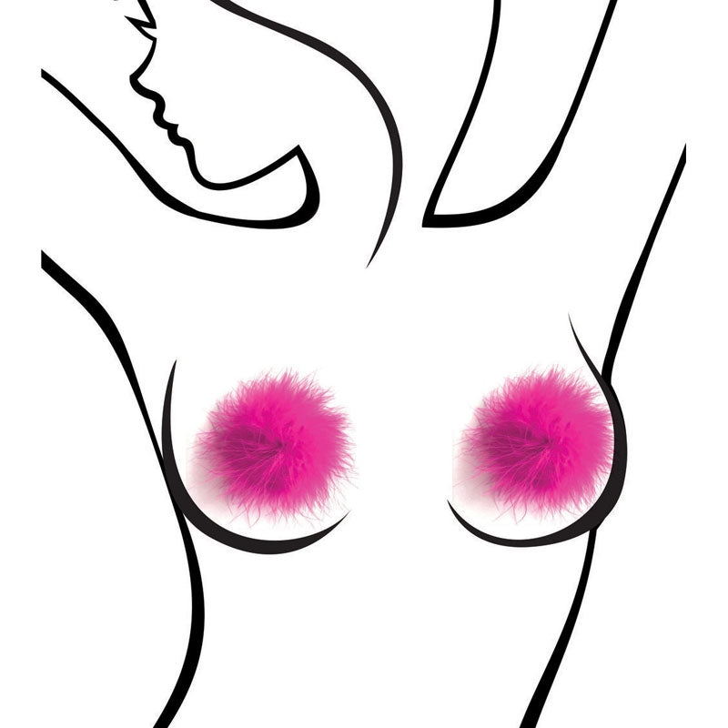 Sexy AF - Nipple Couture Pink Marabou - Pink Marabou Reuseable Nipple Pasties-LGNV.206