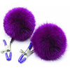 Sexy AF - Clamp Couture Purple Puff Balls - Purple Puff Balls Nipple Clamps-LGNV.214