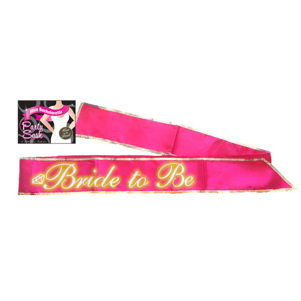 Bride-To-Be Sash - Glow In The Dark - Glow in the Dark Hot Pink Hens Party Sash-LGNVC.035