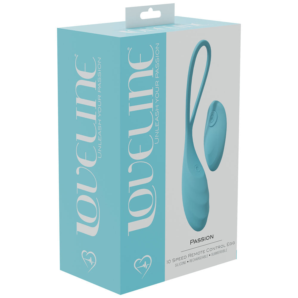 LOVELINE Passion - Blue - Blue USB Rechargeable Vibrating Egg with Wireless Remote-LOVU014BLU