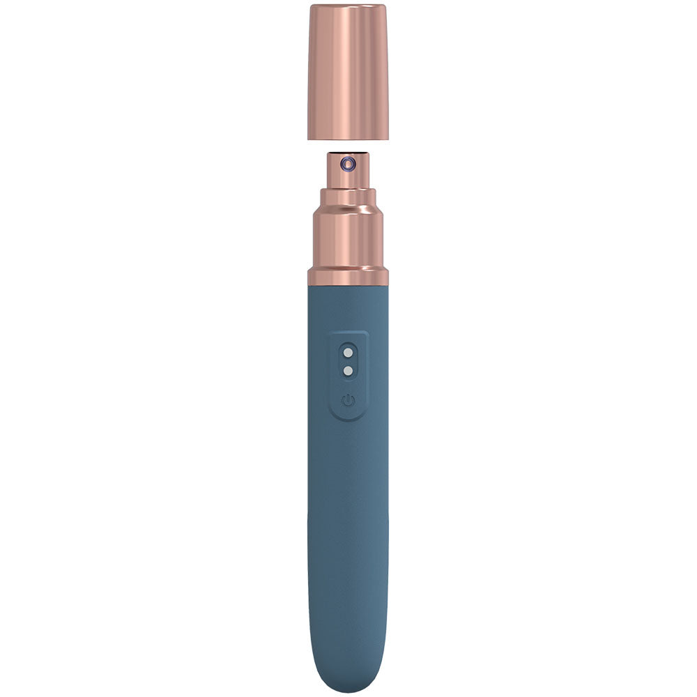 LOVELINE The Traveler - Blue - Blue 17.6 cm USB Rechargeable Vibrator with Lube Applicator-LOVU015BLU